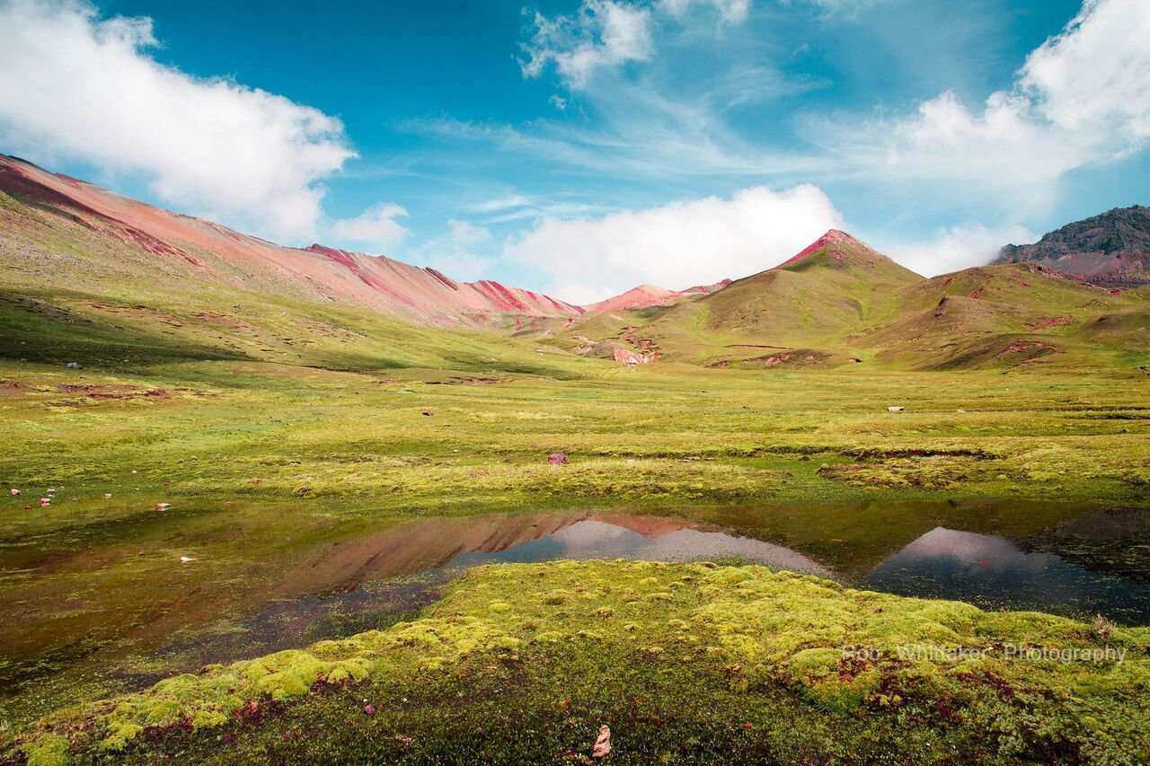 reflecting pond on the way to rainbow mountain peru